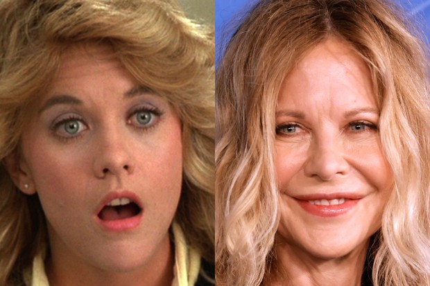 Meg Ryan nos anos 1980 e em 2021 (Foto: Divulgação e Getty Images)