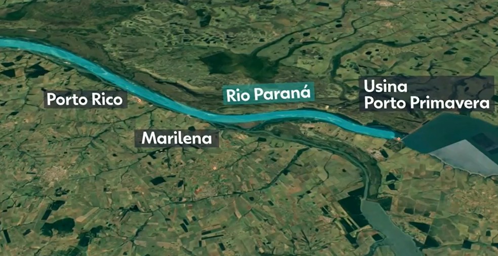 Cheia do Rio Paraná — Foto: reprodução/RPC