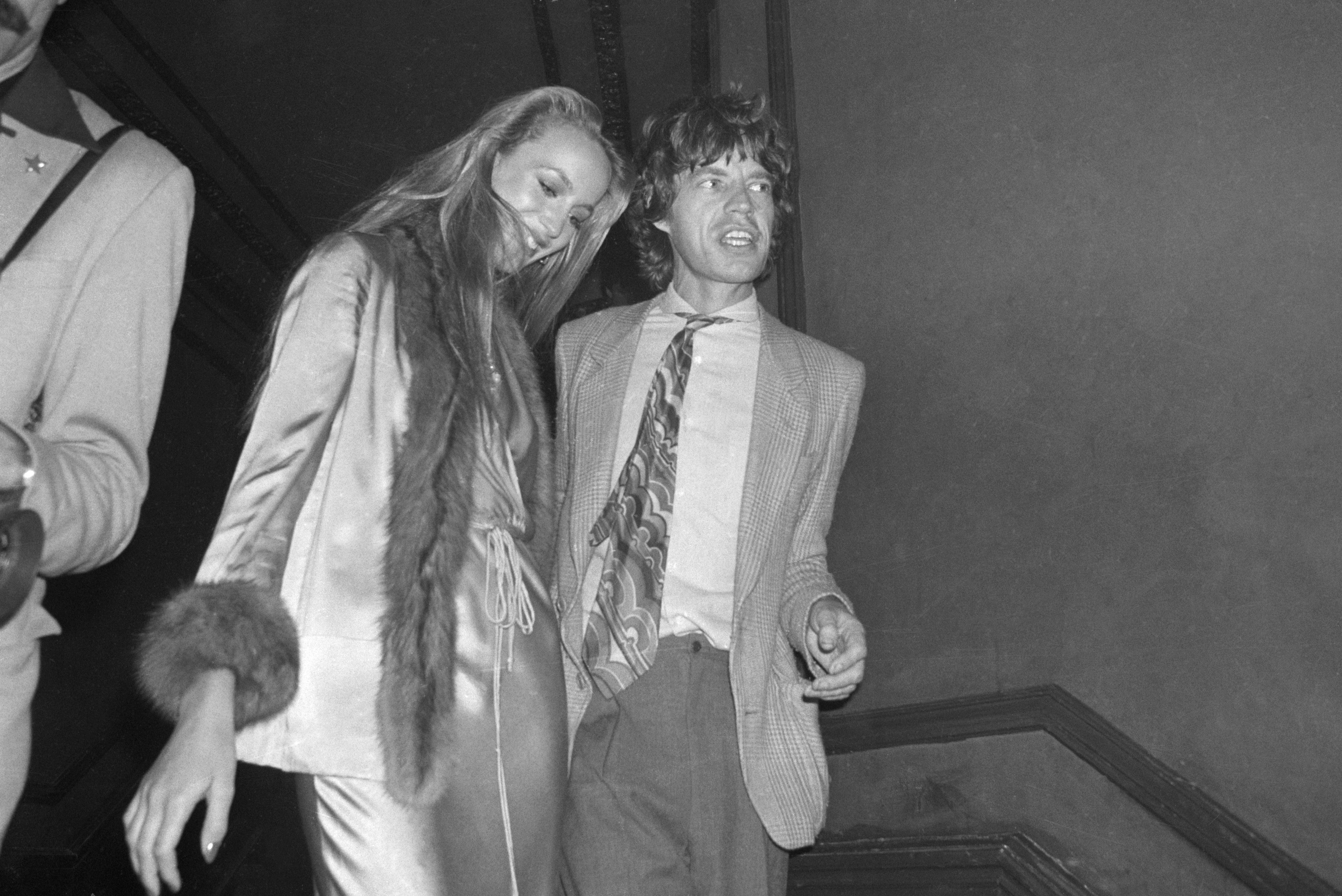 A modelo Jerry Hall e o músico Mick Jagger (Foto: Getty Images)