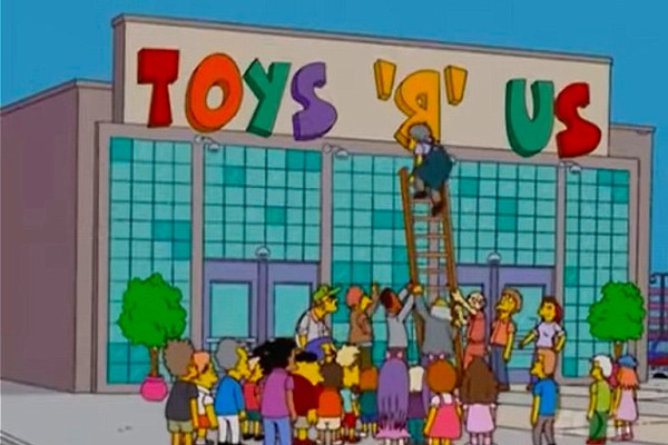 A cena que mostra o fechamento da loja Toys R Us na cidade de Springfield de Os Simpsons (Foto: Reprodução)