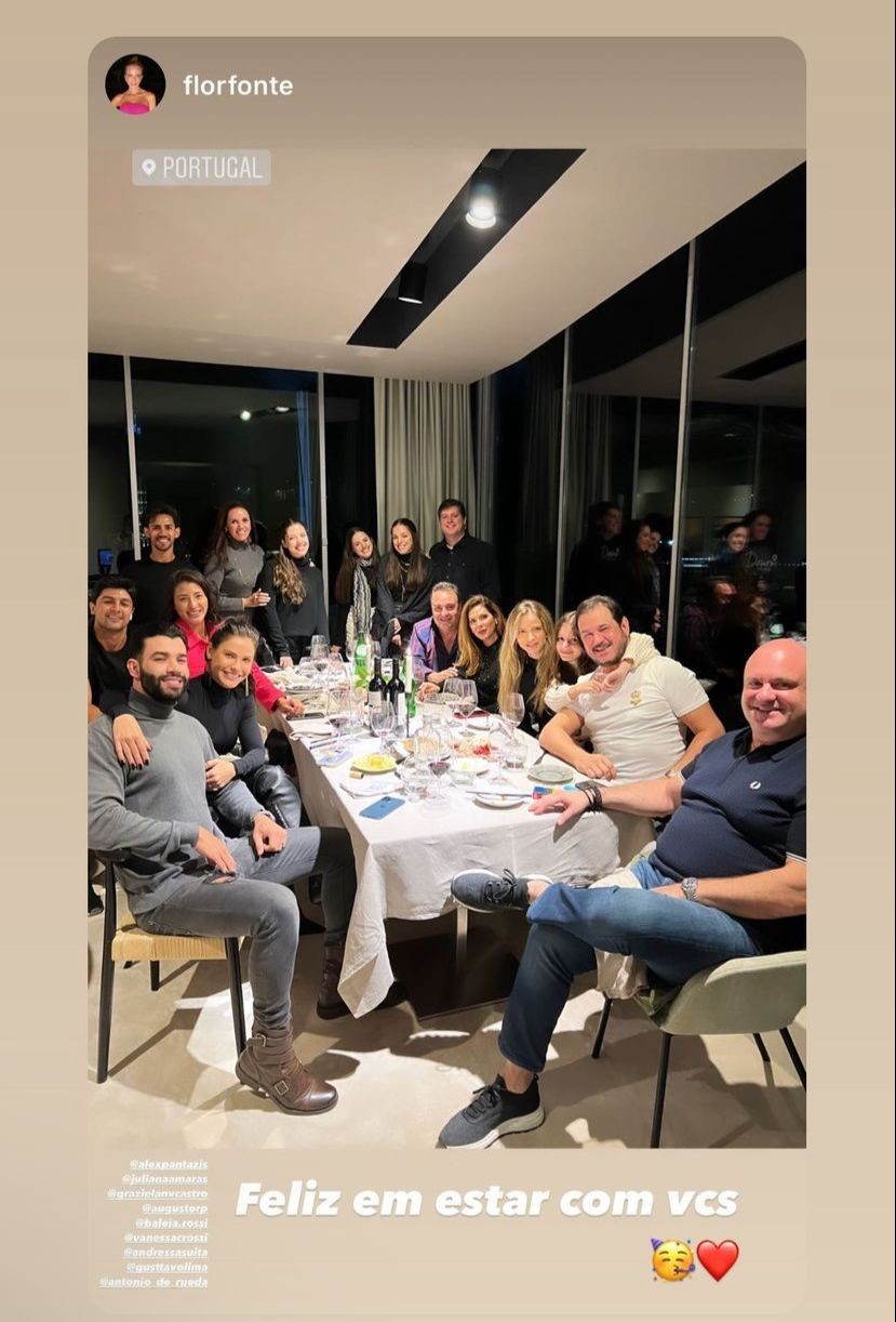Gusttavo Lima e Andressa Suita com amigos em Portugal (Foto: Reprodução/Instagram)