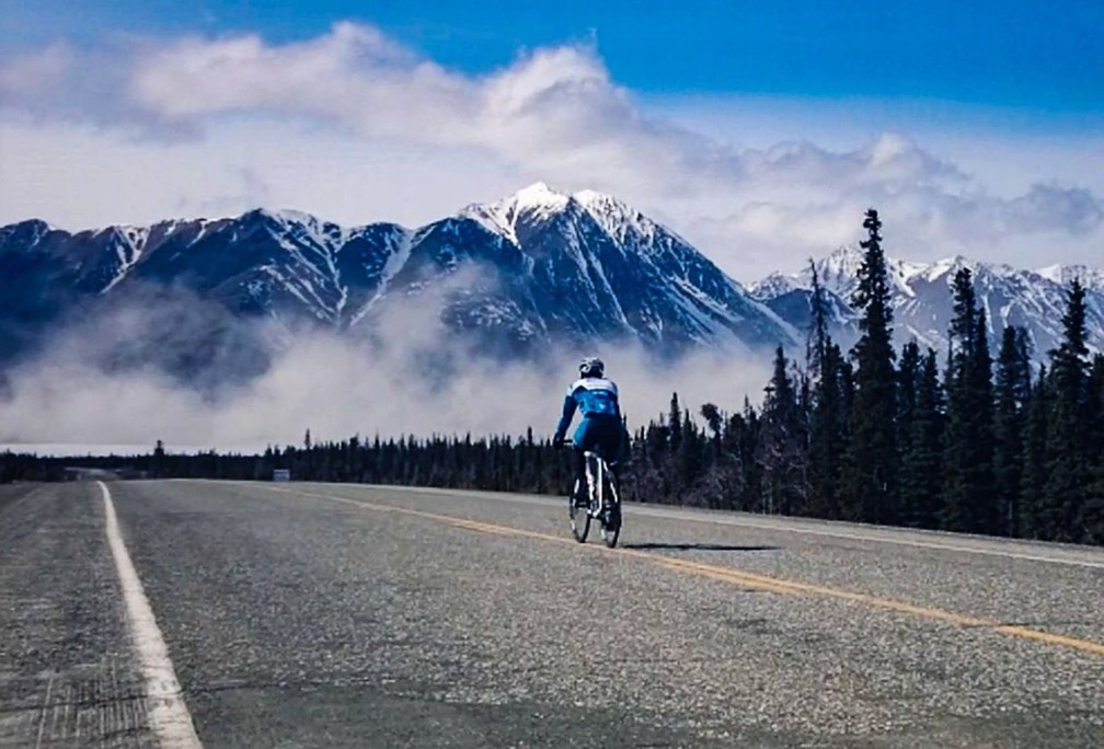 Dean Stott percorreu a rodovia Panamericana em 99 dias (Foto: Reprodução/Twitter/pah_2018)