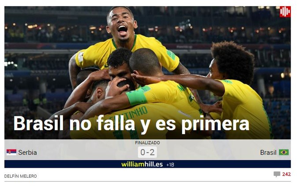Marca Brasil x Sérvia (Foto: Reprodução)