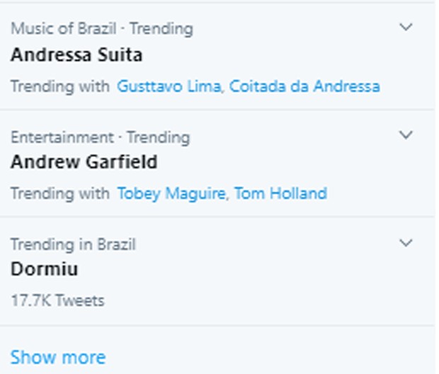 Andressa Suita ficou nos trending topics do Twitter (Foto: Reprodução/Twitter)