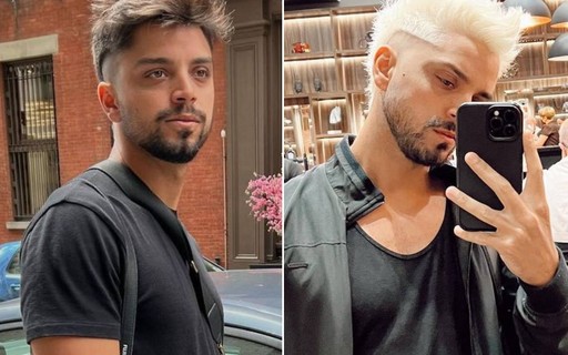 Rodrigo Simas muda o visual e deixa os cabelos platinados