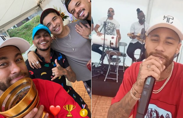 Neymar festeja título do PSG em pagode com amigos (Foto: Reprodução / Instagram)