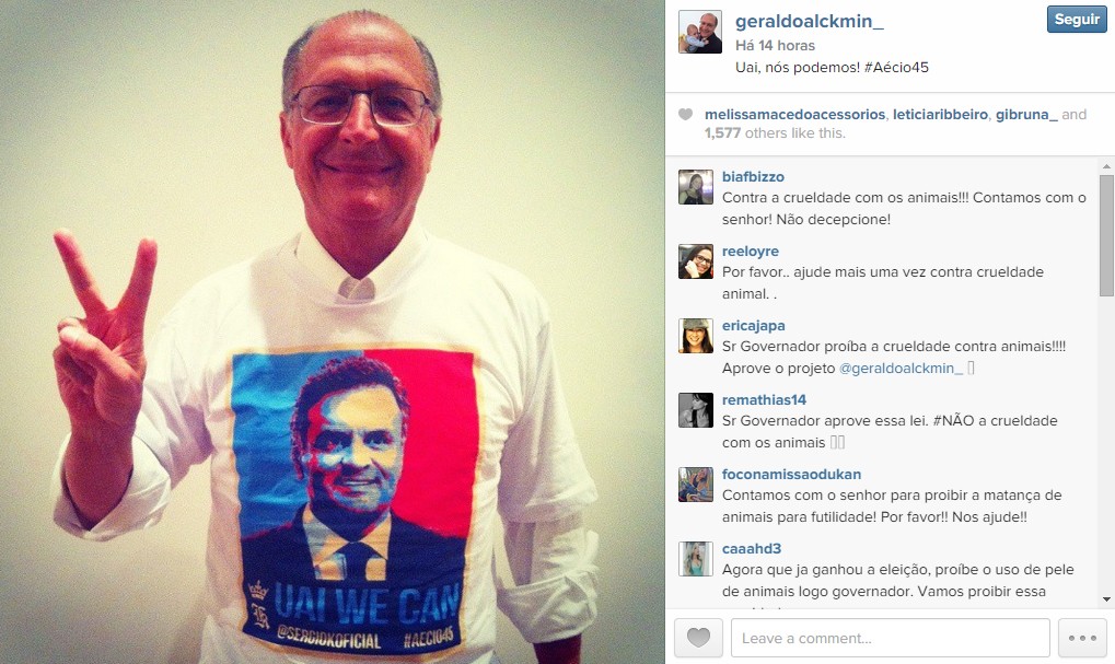 Governador publica foto com camisita de Sergio K (Foto: Reprodução/Instagram)