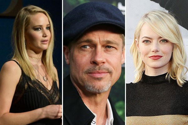 Jennifer Lawrence, Brad Pitt e Emma Stone: por menos de US$ 1 milhão, nada feito (Foto: Getty Images)