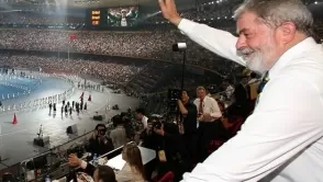Lula na abertura dos Jogos Olímpicos em Pequim — Foto: Ricardo Stuckert