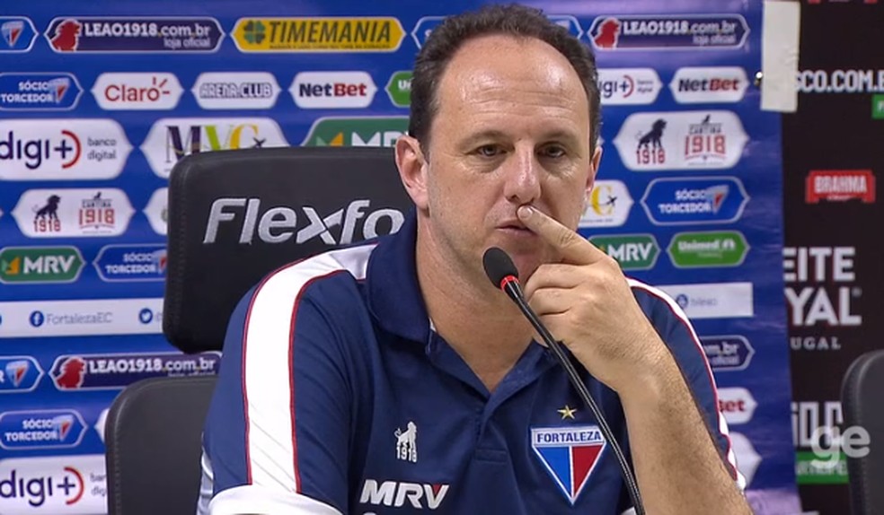 Rogério Ceni, técnico do Fortaleza — Foto: Reprodução/GloboEsporte.com