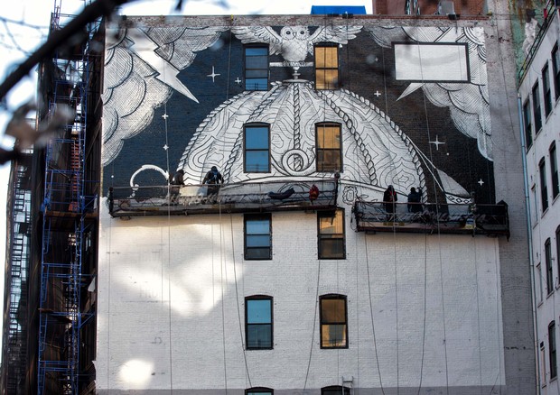 Mural da Gucci em NY (Foto: Divulgação)