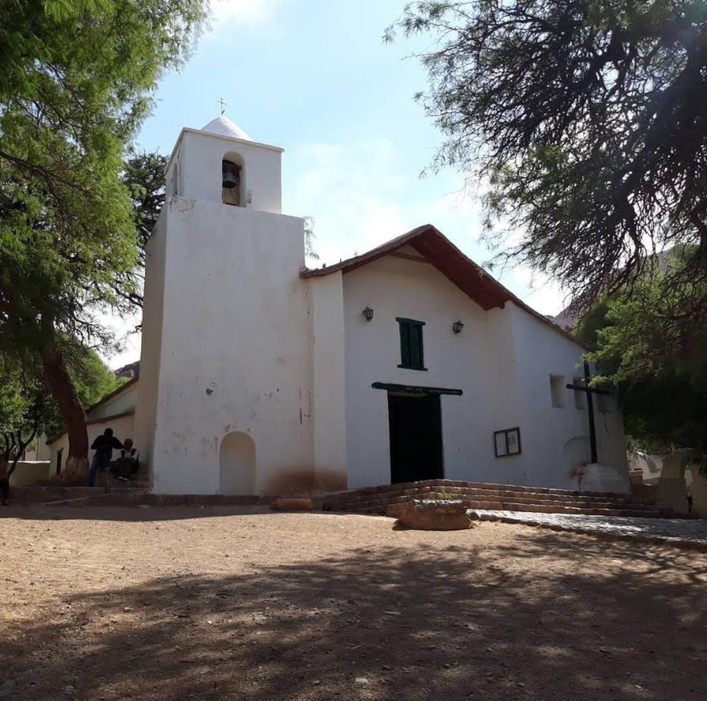 Igreja Santa Rosa de Lima de Pulmamarca em Jujuy, na Argentina â€” Foto: Arquivo pessoal/Alberto Carlos FrÃ¶hlich 