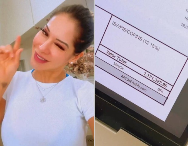 Maíra Cardi mostra boleto de mais de um milhão de reais (Foto: Reprodução/Instagram)