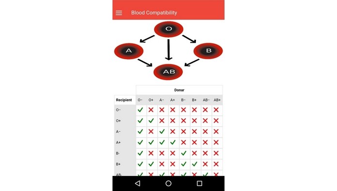 Tabela detalhada de compatibilidade para doação e recepção de sangue (Foto: Reprodução/Raquel Freire)