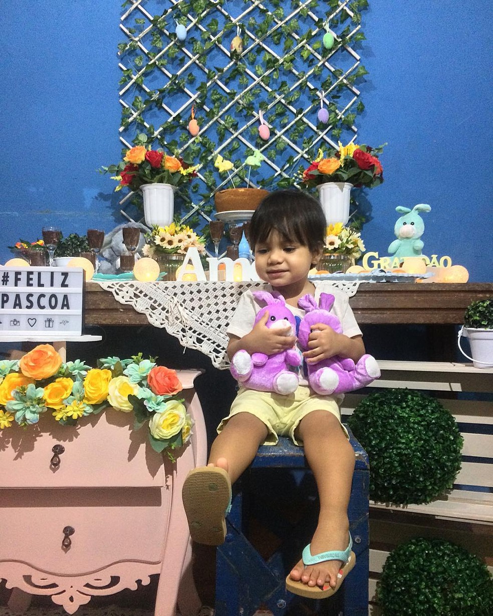Rudá como garoto propagadanda da empresa de decoração da família Noronha — Foto: Divulgação/DeCoração De Mãe