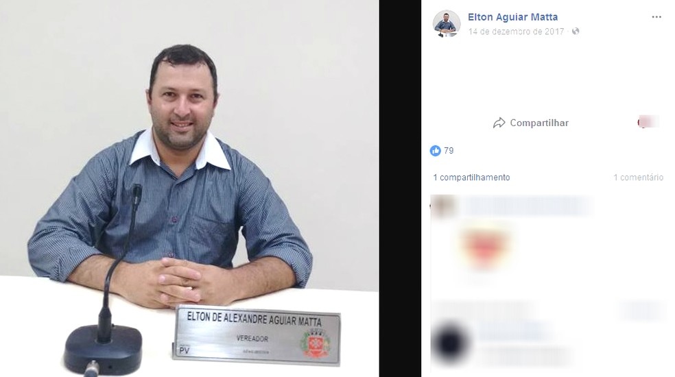 Elton de Alexandre Aguiar Matta (PV) morreu ao ser baleado na BR-376, em Palmeira (Foto: Reprodução Facebook)
