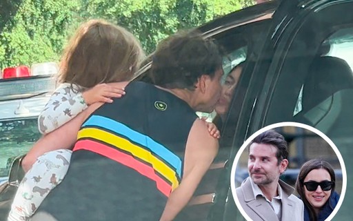 Após rumores de reconciliação, Bradley Cooper e Irina Shayk trocam beijinho em Nova York