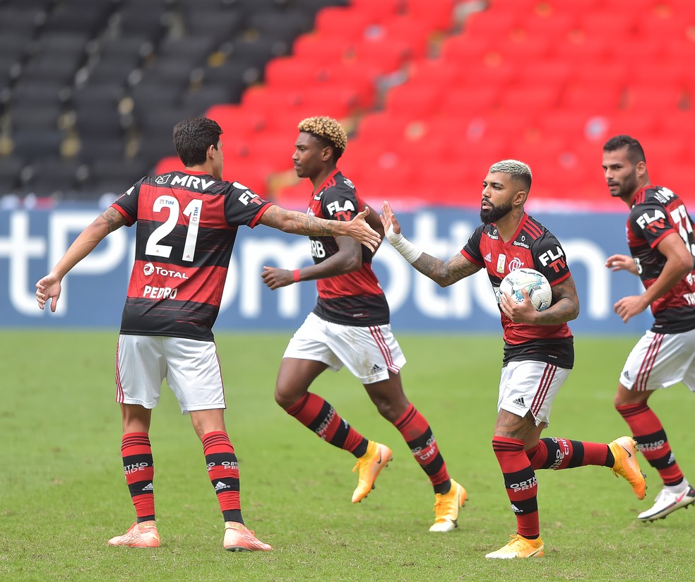 Gabigol, Pedro, Flamengo — Foto: André Durão