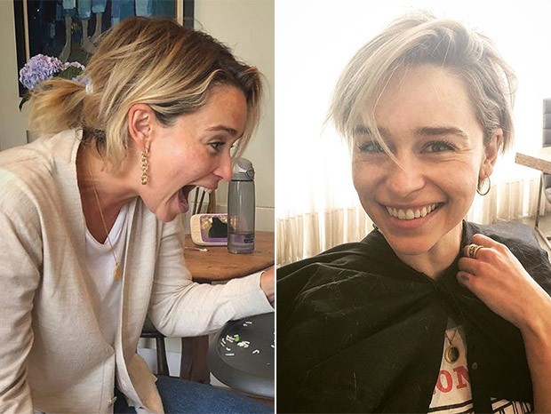 Antes e depois de Emilia Clarke (Foto: Reprodução/Instagram)
