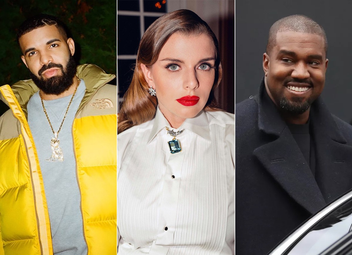 Drake, Julia Fox e Kanye West (Foto: Reprodução / Instagram e Getty Images)