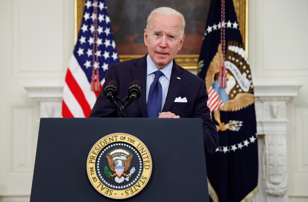 Presidente dos EUA, Joe Biden, anuncia nova meta de vacinação contra a Covid nesta terça (4) — Foto: Jonathan Ernst/Reuters