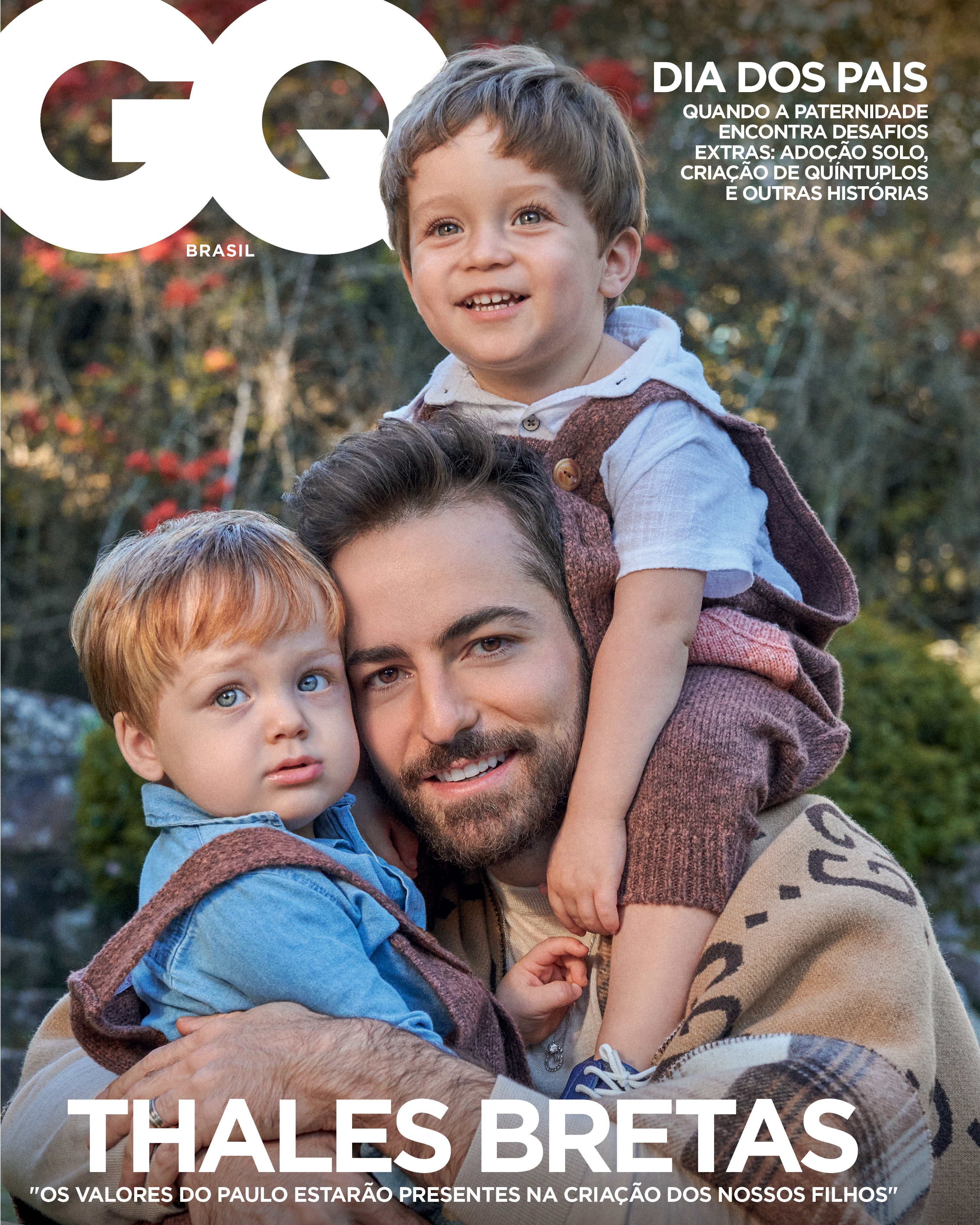 Thales Bretas, Romeu e Gael estão na capa da edição de agosto da GQ Brasil (Foto: Fábio Bartelt)