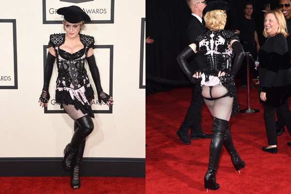 Madonna surgiu com o bumbum de fora no Grammy  (Foto: Getty Images)