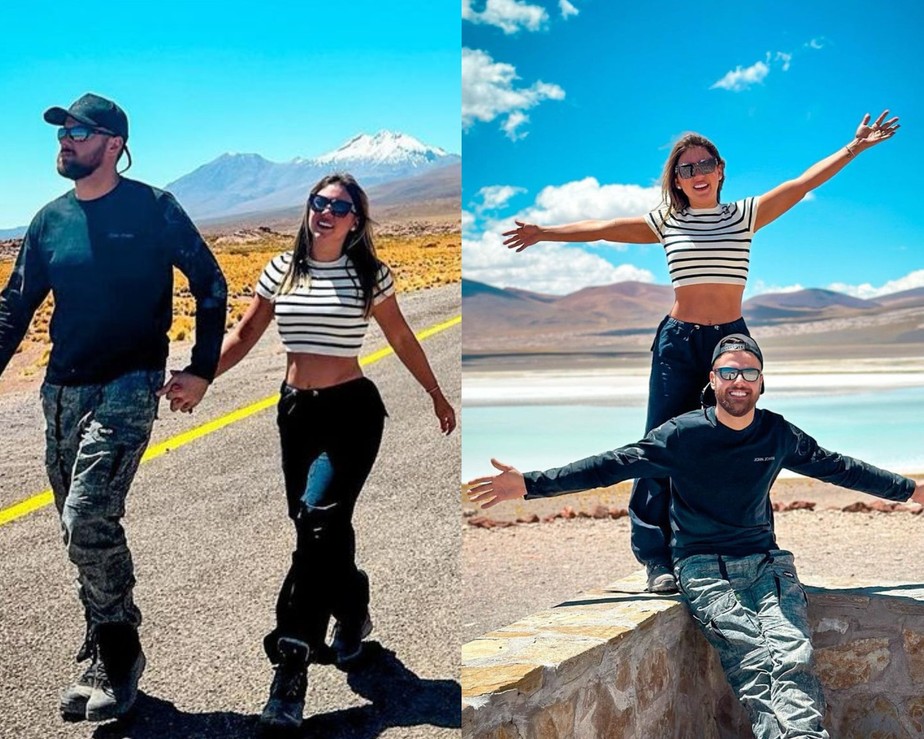 Zé Neto e Natália Toscano curtem viagem pelo Deserto do Atacama