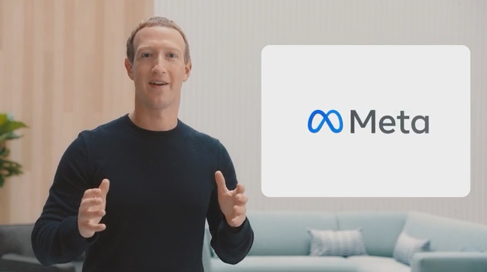 Mark Zuckerberg durante anúncio da Meta, nome da controladora de Facebook, Instagram e WhatsApp — Foto: Reprodução/Facebook