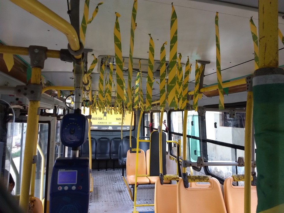 Veículo dirigido por Eder Oliveira também ganhou decoração em verde e amarela (Foto: Aline Nascimento/G1)