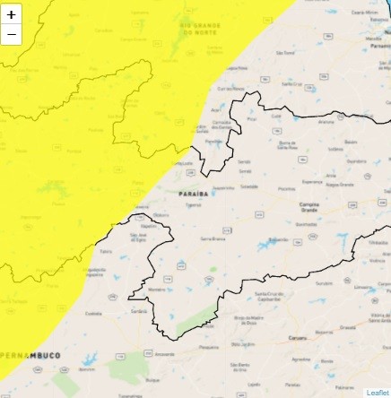 Inmet emite alerta amarelo de chuvas intensas para 83 cidades da Paraíba