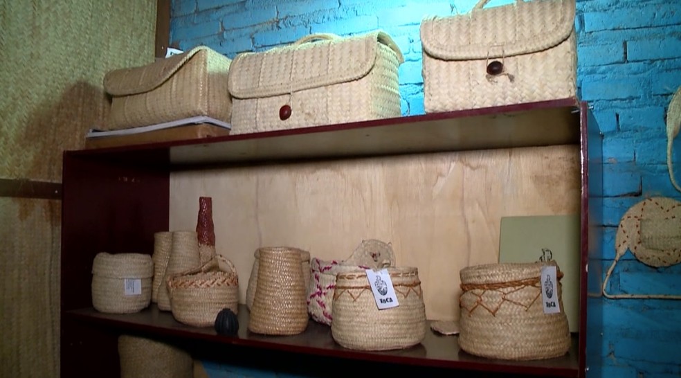 Mulheres produzem artesanato com palha de carnaúba no Piauí — Foto: Clube Rural