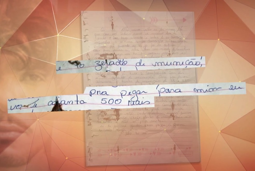 Carta encontrada com Lázaro cita detalhes de crime, investigadores acreditam que pode se referir à Família Vidal   — Foto: TV Globo/Reprodução