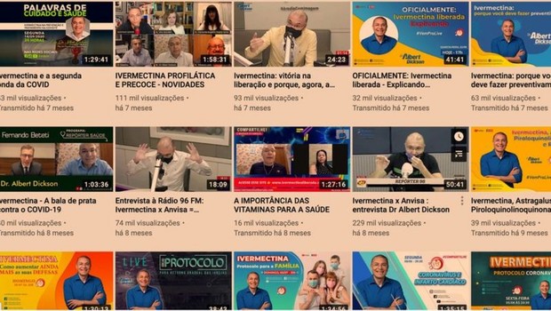 BBC YouTube removeu 12 vídeos do canal de Dickson por conteúdo que disseminava informações médicas incorretas (Foto: Reprodução YouTube/Via BBC News)