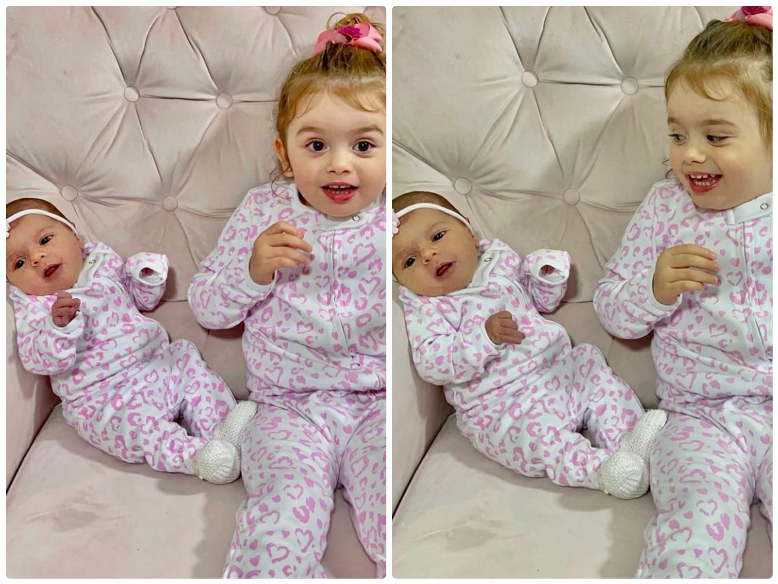Thaeme mostra Ivy e Liz com pijamas iguais (Foto: Reprodução/Instagram)