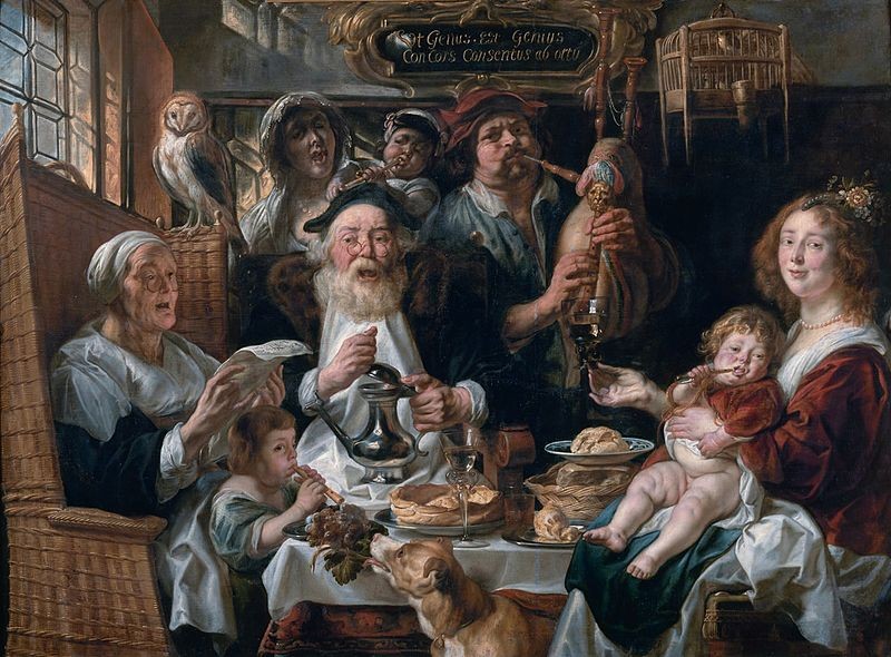 As the Old Sing, So the Young Pipe, óleo em tela de Jacob Jordaens (Foto: Reprodução / Wikicommons)
