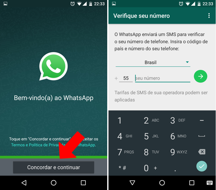 Configure uma segunda conta no WhatsApp (Foto: Reprodução/Paulo Alves)