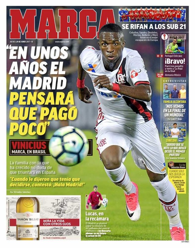 Fake news? Capa de jornal espanhol que viralizou com Vinicius Júnior é boato