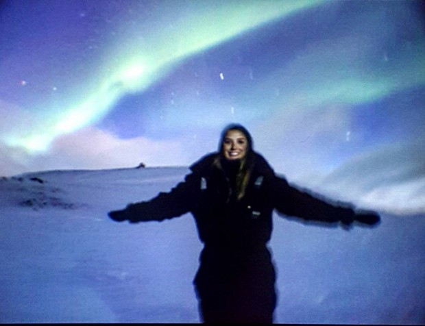 Rafa Brites diante da aurora boreal (Foto: Reprodução Instagram)