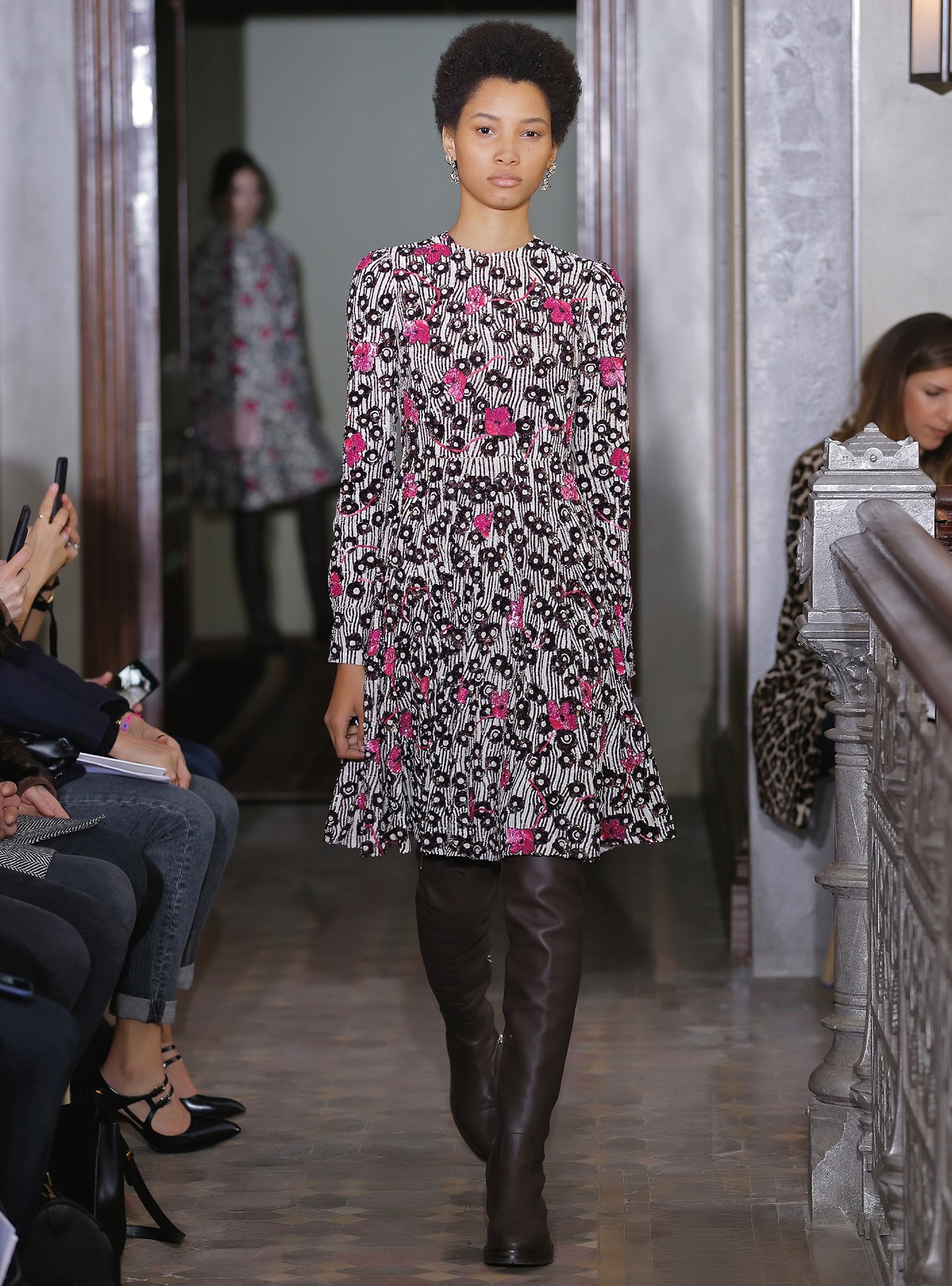 Divine Fall 2019 Valentino by Pierpaolo Piccioli Runway Look 55 Yellow Ruffle Silk Chiffon Dress