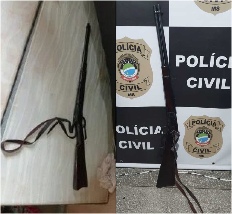 As armas utilizadas no crime foram apreendidas pela polícia  Foto: Polícia Civil/Divulgação