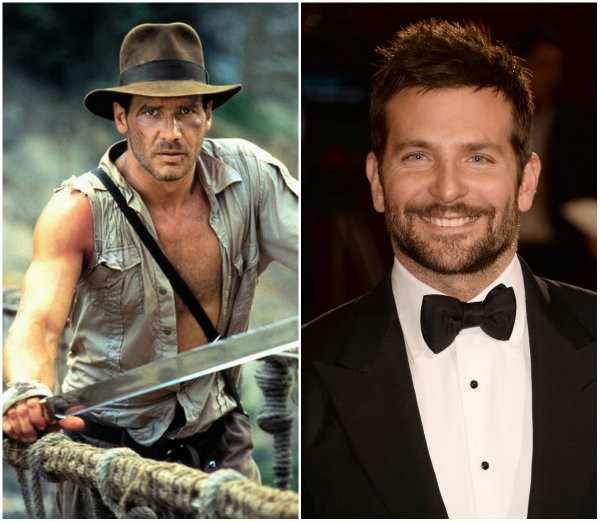 Harrison Ford como Indiana Jones (à esq.) e Bradley Cooper. (Foto: Getty Images/Reprodução)