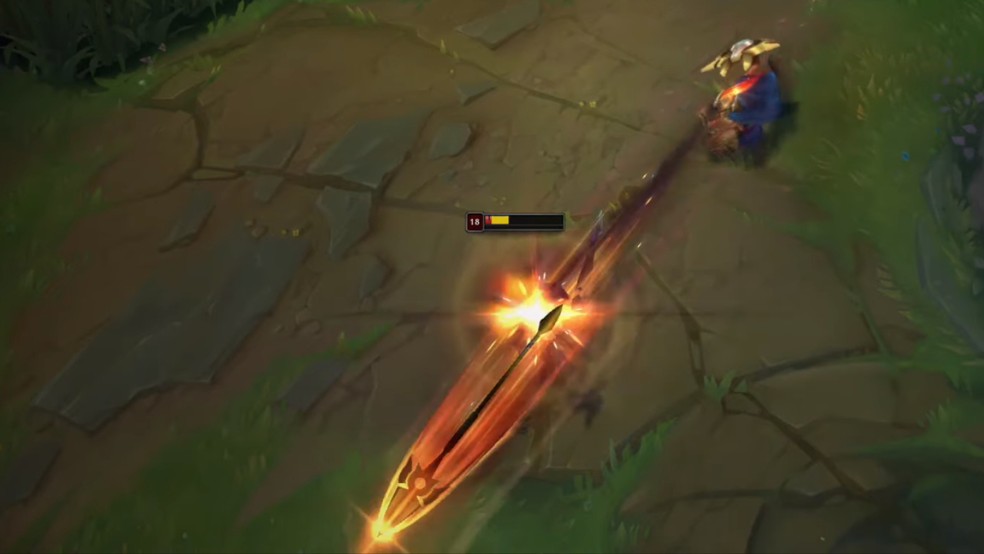 A Lança Meteórica pode ser usada tanto de perto quanto de longe — Foto: Reprodução/YouTube League of Legends BR