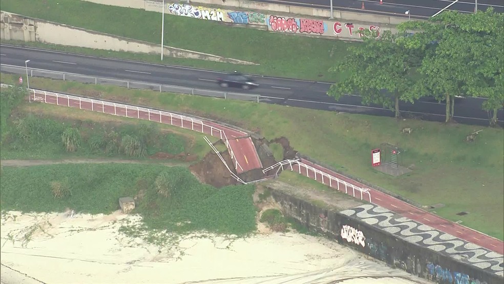 Ciclovia Tim Maia desaba novamente no Rio | Rio de Janeiro ...