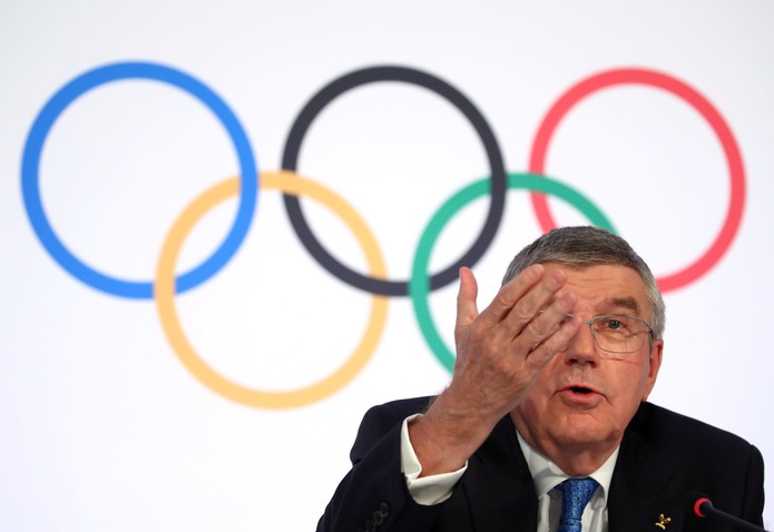 Thomas Bach afirma que cancelamento da Olimpíada não está em discussão — Foto: REUTERS/Denis Balibouse