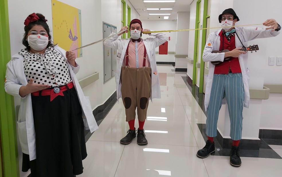 'Palha&ccedil;os-doutores' despertam sorrisos de crian&ccedil;as em tratamento contra o c&acirc;ncer no Hospital de Amor de Barretos (SP) &mdash; Foto: Hospital de Amor/Divulga&ccedil;&atilde;o