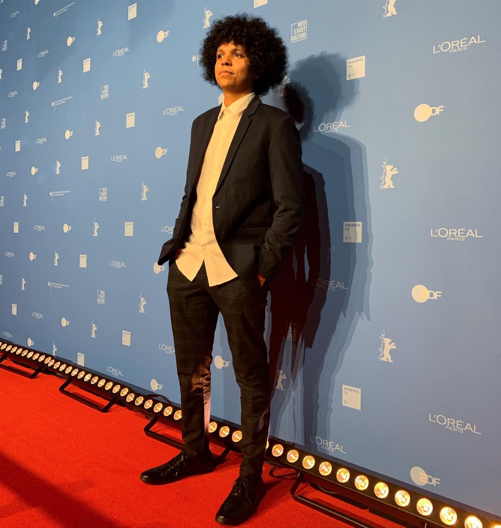 Bruno Ribeiro, roteirista e diretor do curta "Manhã de Domingo", no Festival de Berlim — Foto: Reprodução/Instagram