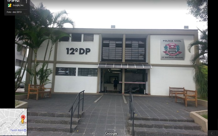 Sede do 12º Distrito Policial (DP), no Pari, Zona Norte de São Paulo (Foto: Reprodução/Google Maps)