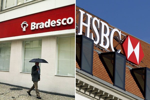 Bancos Bradesco e HSBC (Foto: Pilar Olivares/Reuters; Pierre Albouy/AFP)