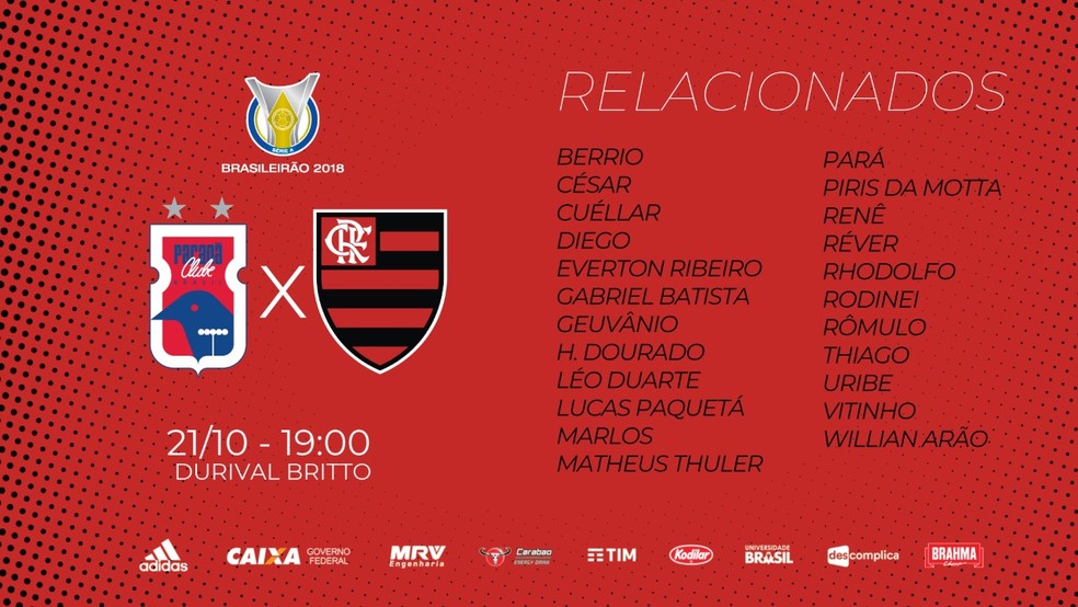 Sem Diego Alves, Flamengo divulga lista de relacionados � Foto: Flamengo.com.br